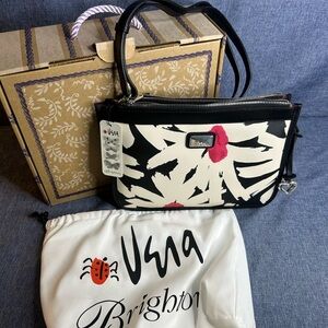 Brighton Vera Black and White Floral Women's Bag- brand new